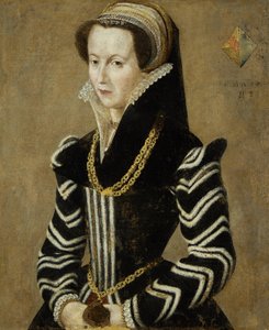 Ritratto di una signora in un vestito bianco e nero